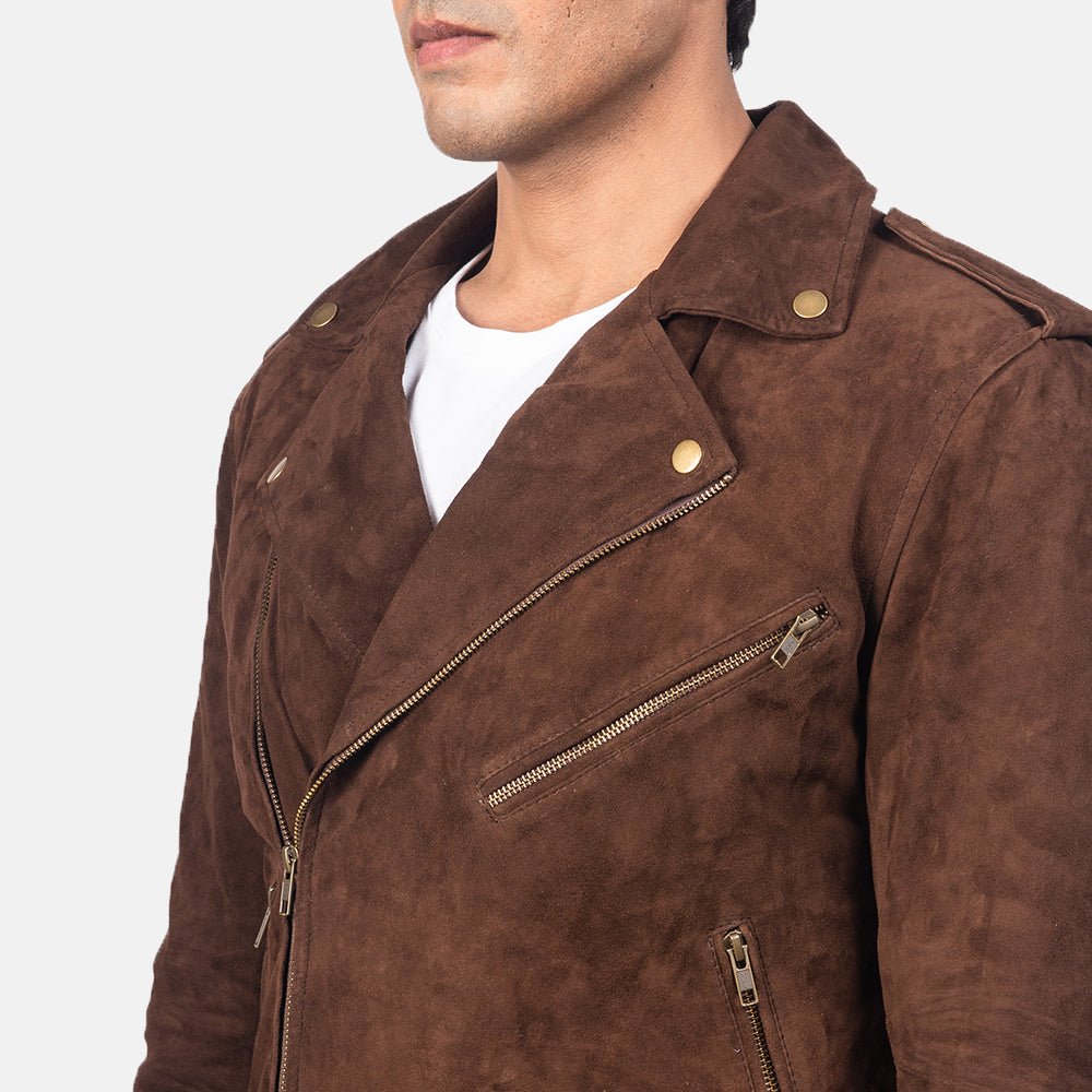 Allaric Alley Mocha Suede Biker Jacket - Image 9