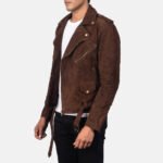 Allaric Alley Mocha Suede Biker Jacket - Image 4