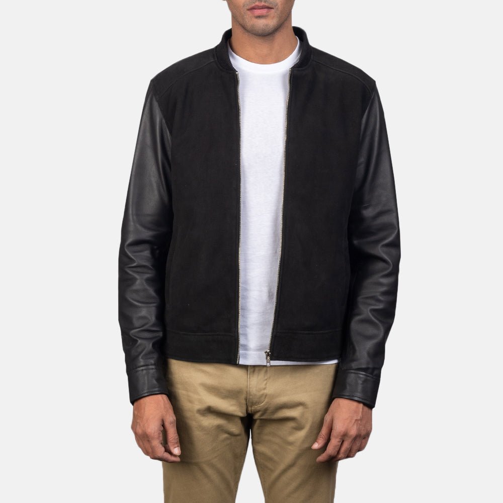 Blain Black Hybrid Bomber Jacket - Image 1