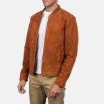 Blain Brown Suede Bomber Jacket - Image 3