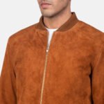 Blain Brown Suede Bomber Jacket - Image 10