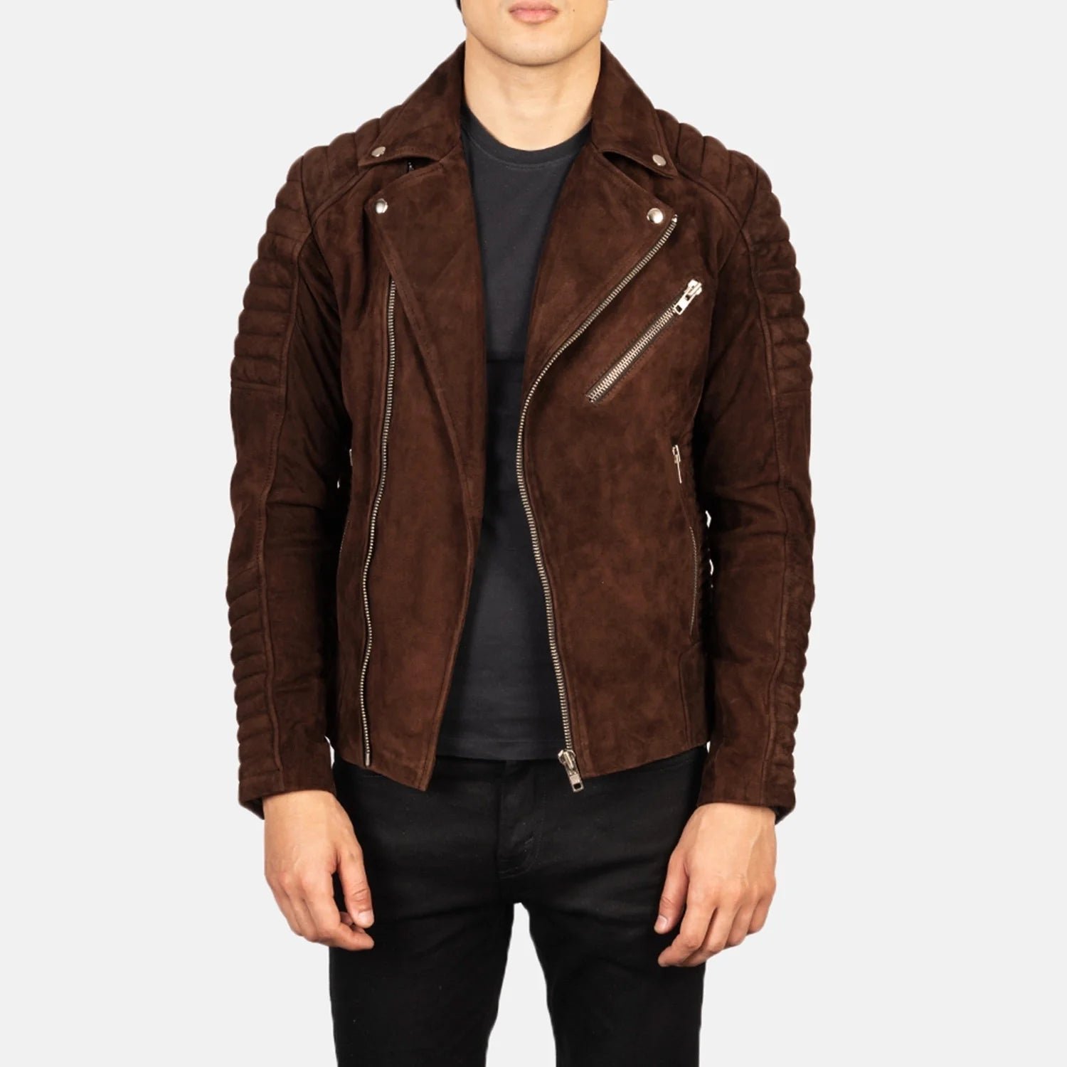 Men_s_Armand_Mocha_Suede_Biker_Jacket_Open_Front Armand Mocha Suede Biker Jacket - Image 1