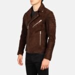Armand Mocha Suede Biker Jacket - Image 2
