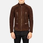 Damian Mocha Suede Biker Jacket - Image 4