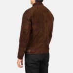 Damian Mocha Suede Biker Jacket - Image 5