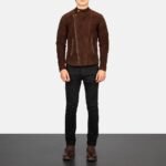 Faisor Mocha Suede Biker Jacket - Image 3