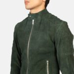 Fernando Quilted Green Suede Biker Jacket - Image 9