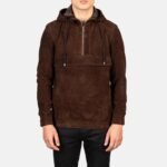 Kenton Hooded Mocha Suede Pullover Jacket - Image 4