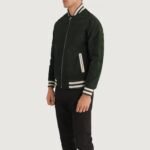Pascal Green Suede Varsity Jacket - Image 2