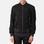 Shane Black Suede Bomber Jacket - Image 6