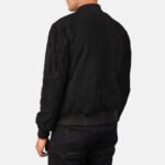 Shane Black Suede Bomber Jacket - Image 8