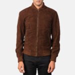 Shane Mocha Suede Bomber Jacket - Image 4