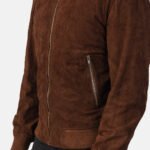 Shane Mocha Suede Bomber Jacket - Image 6