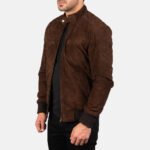Sven Mocha Suede Bomber Jacket - Image 2
