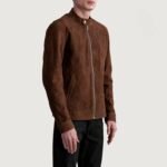 Zen Brown Suede Biker Jacket - Image 2