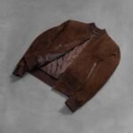 Shane Mocha Suede Bomber Jacket - Image 8