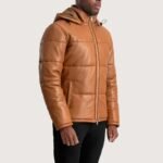 Gordon Tan LuxeShield Hooded Leather Puffe - Image 3