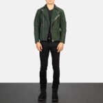 Armand Green Suede Biker Jacket - Image 5