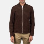 Blain Mocha Suede Bomber Jacket - Image 5