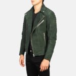 Armand Green Suede Biker Jacket - Image 4