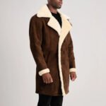 Charles Brown Suede Leather Shearling Double-Breasted Coat - Image 3