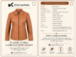 Women’s Brown Lambskin Leather Jacket - Image 5