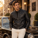 Classic Black Lamb Leather Jacket - Image 3