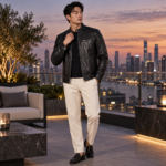 Classic Black Lamb Leather Jacket - Image 4