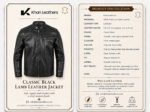 Classic Black Lamb Leather Jacket - Image 5