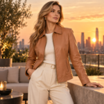 Women’s Brown Lambskin Leather Jacket - Image 4
