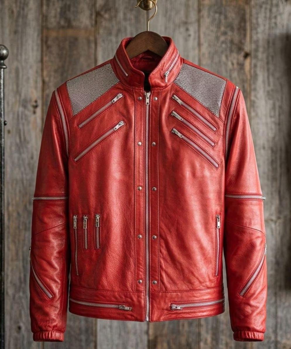 WhatsApp Image 2026-09-22 at 8.56.05 PM Men’s Red Multi-Zip Lambskin Leather Jacket - Image 1