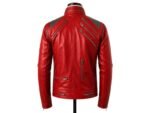 Men’s Red Multi-Zip Lambskin Leather Jacket - Image 4